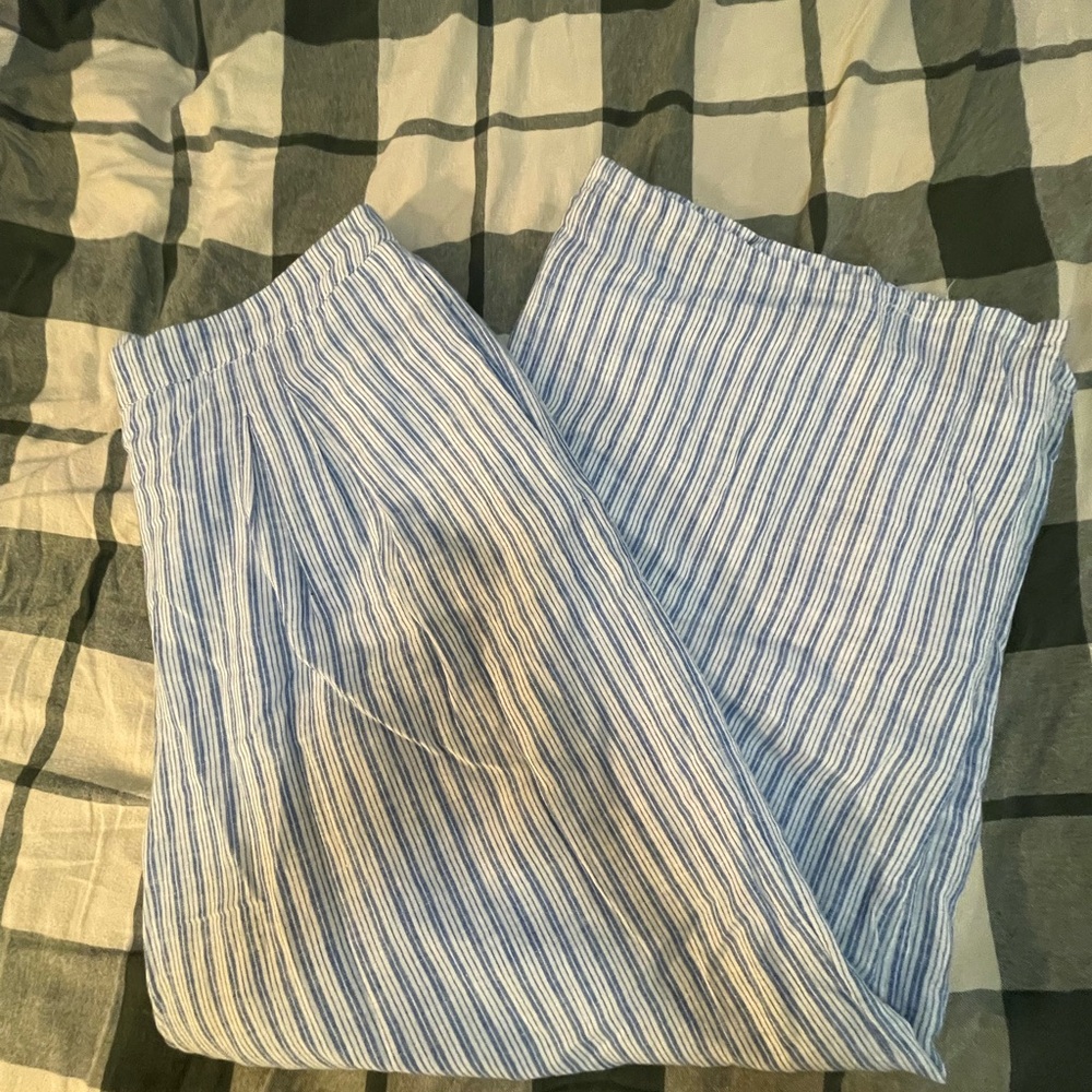 American Eagle Outfitters Blue and White Striped Pants